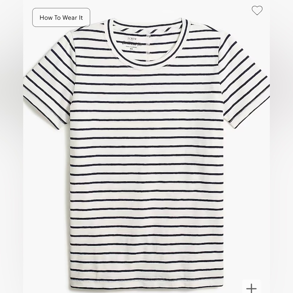 Striped girlfriend crewneck tee Jcrew size Large